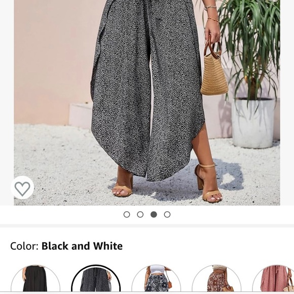 Black and white wide leg pants - Picture 2 of 3